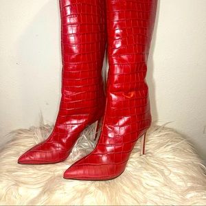 Red Schutz boots